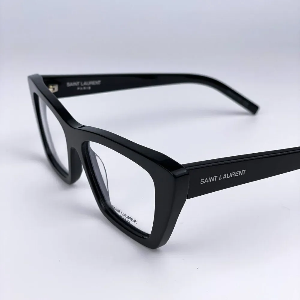 NEW Saint Laurent SL291 001 Black Cat Eye Blue Block Women Eyeglasses
